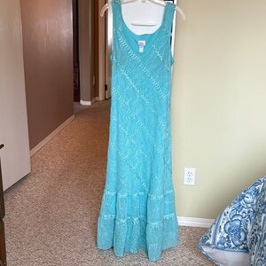Aqua Sleeveless Maxi Dress